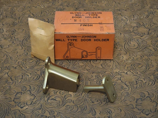 Glynn Johnson Wall Type Door Holder W40X - Brass Finish US4 - NOS, Vintage § 2