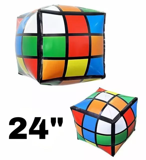 24 SQUARE RUBIKS Cube Balloon Aluminum 4D Foil Balloon Wedding Birthday Party 3.49 PicClick UK