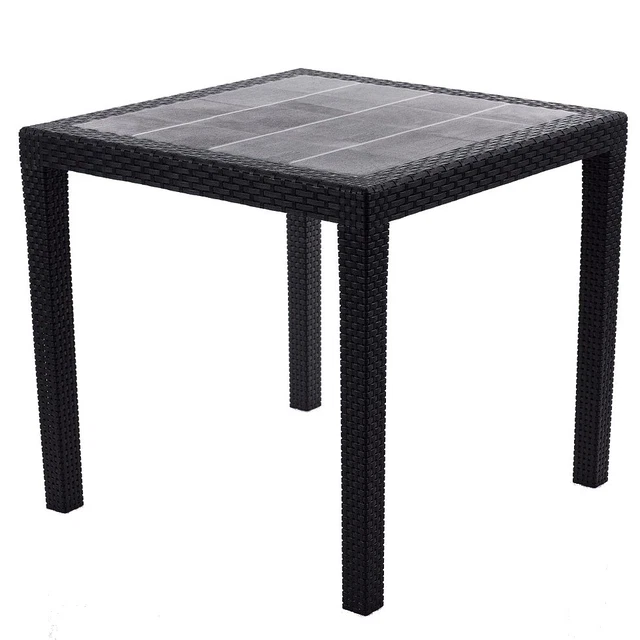 Gartentisch Balkontisch Rattan Optik Bistrotisch Terrassentisch Beistelltisch