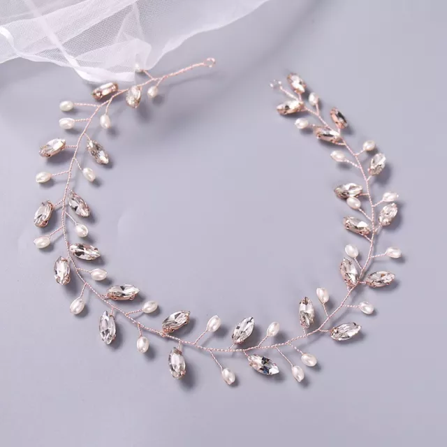 Diamante Rhinestone Crystal Acrylic Pearl Beads Wedding Bridal Hair Vine AUSTOCK 3