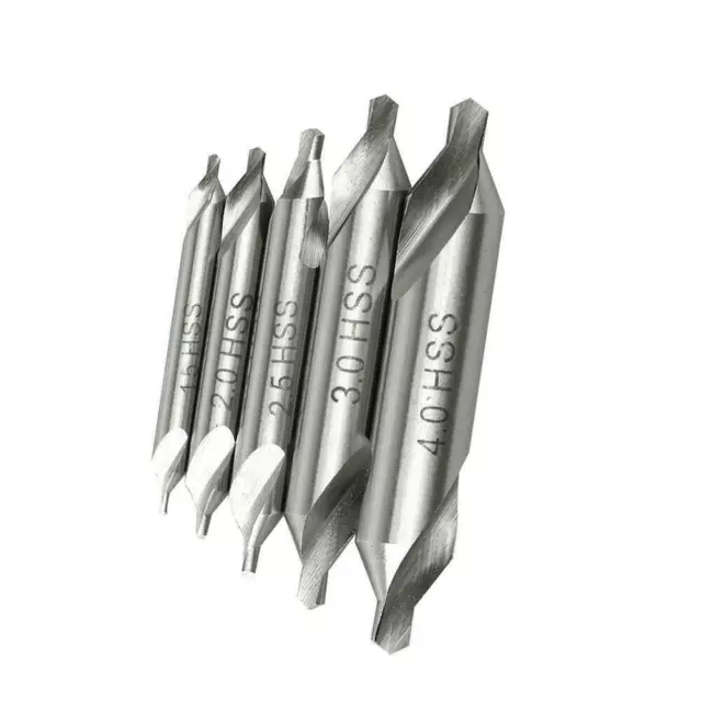 5 Pack Combined Center Drill Bit Set Premium HSS Countersink #1.5/2/2.5/3/4 2