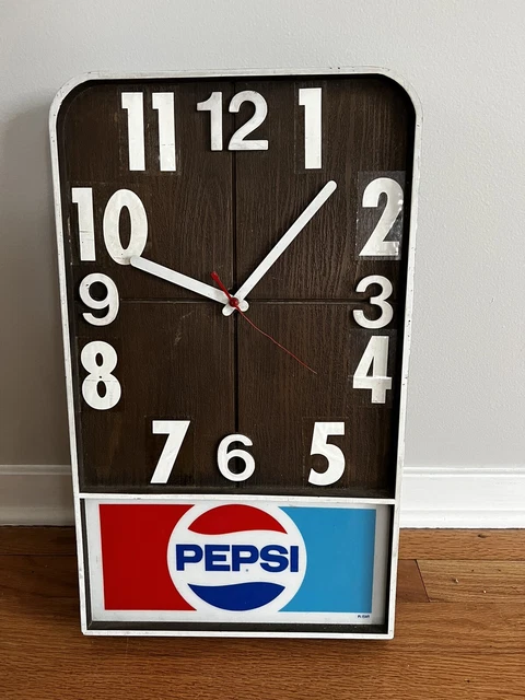 Pepsi Cola Cafe Diner Sign Pop Electric Wall Clock Coke Soda Working