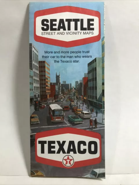 1971 TEXACO SEATTLE STREET AND VICINITY ROAD MAPS Travel Tourist Tour Guide