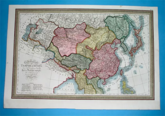 1834 Antique Map China Hongkong Beijing Korea Seoul Japan Taiwan Canton Shanghai