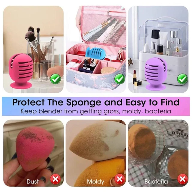 Soporte de esponja de maquillaje de silicona estuche licuadora de maquillaje herramientas a prueba de roturas*1