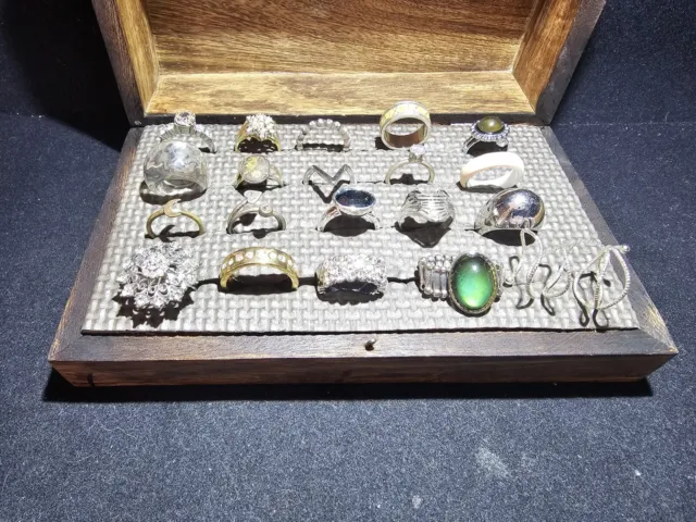 JOB LOT Vintage,modern Costume Jewellery Rings Dress Up Party Mixed Bundle X 20