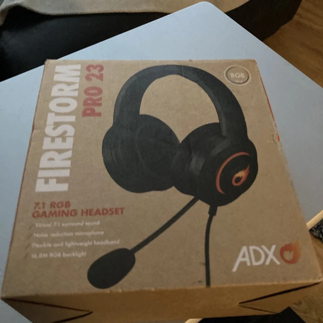 Adx firestorm h04 virtual 7.1 rgb usb black gaming headset clearance