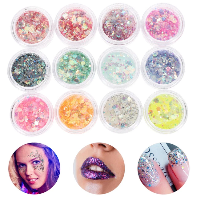 12 cajas multiusos Halloween cabello brillo festival accesorios