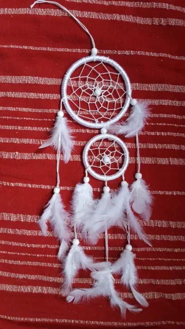 Attrape capteur de reves dreamcatcher dream catcher plumes blanc