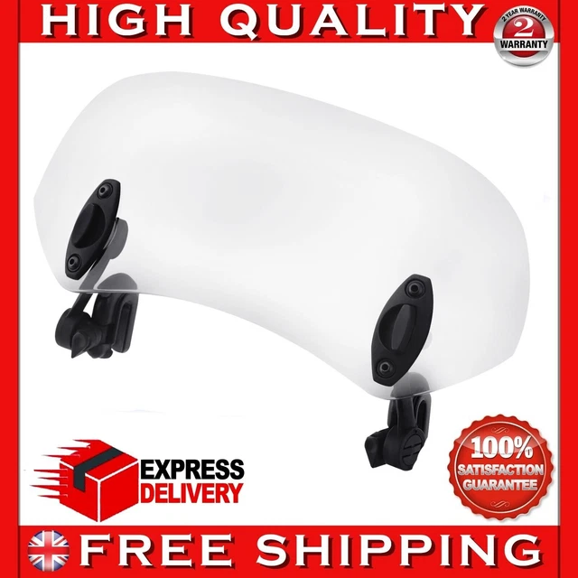 Motorcycle Motorbike Clip On Windshield Wind Screen Deflector Extension Spoiler