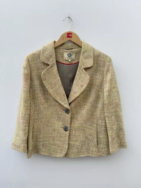 VIYELLA TWEED BLAZER Short Weave Jacket Smart Office Party Formal Womens Size 14 29.99 PicClick UK
