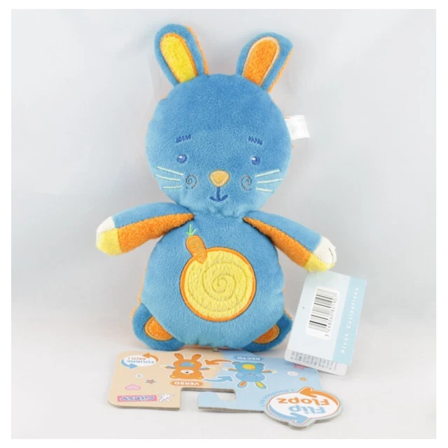 Doudou ours orange lapin bleu Recto Verso Flip Flopz GIPSY - 14196
