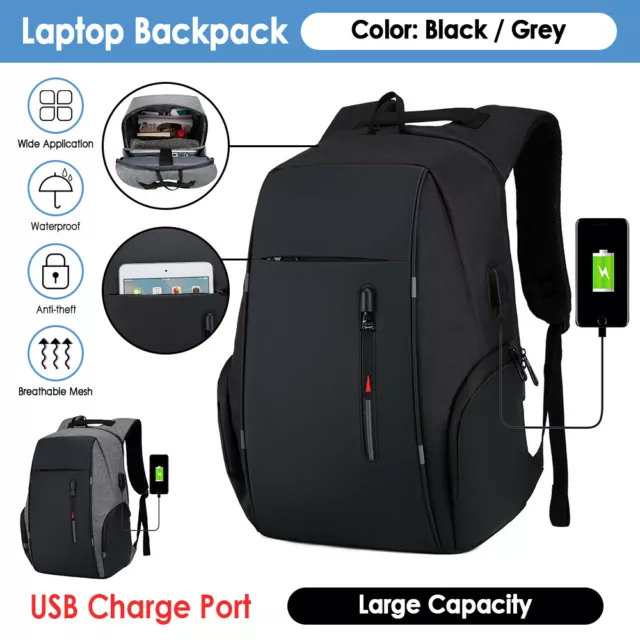 Mens Women Large Waterproof Travel Laptop Backpack Back Bag School Business Bags 2