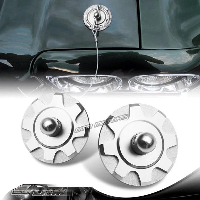 2X Silver JDM Aluminum Hardware Bonnet Racing Hood Pin Lock Appearance Universal