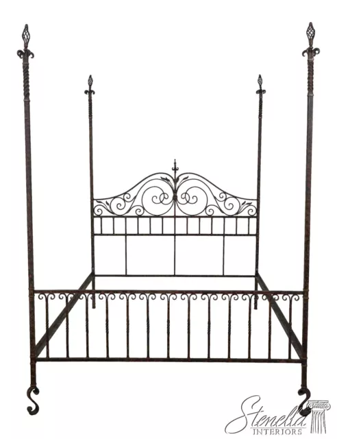 60053EC: Queen Size Wrought Iron Poster Bed