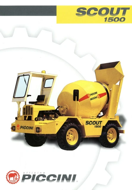 Piccini Scout 1500 Prospekt 2002 7/02 I GB F ES Betonmischer concrete mixer