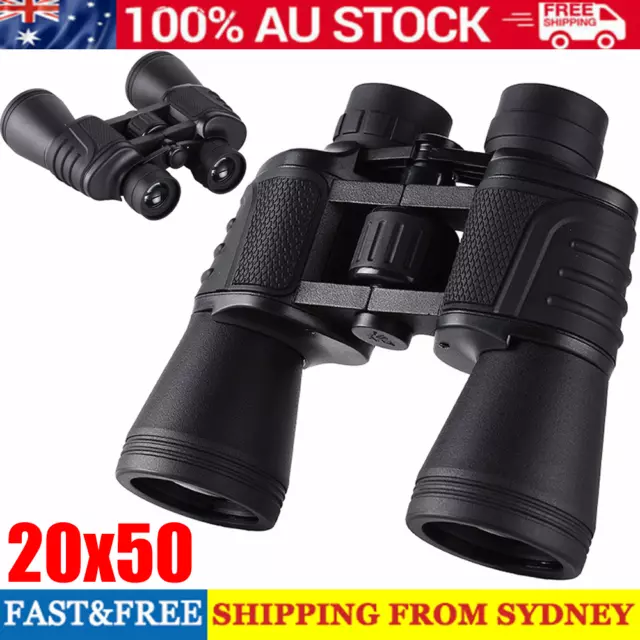 Carrying 20 x 50 Zoom Outdoor Travel Telescope Day Vision Binoculars AU