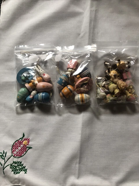 26 Easter Egg Mini Tree Ornaments-10 resin 16 wooden