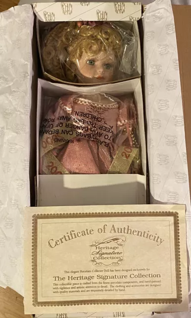 New 2000 Millennium Porcelain Doll "Crystal" Heritage Signature Collection + COA