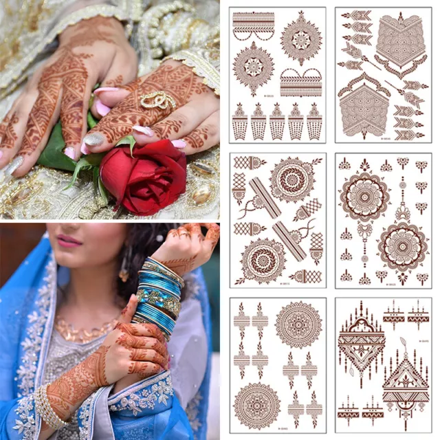 Large Henna Stencils Hand Mandala Temporary Tattoo Mehndi Template Lace Body Art