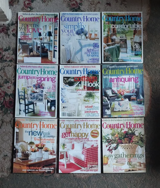 *Vintage COUNTRY HOME Magazine Lot 2003 Feb Mar April May June Aug Sept Oct &Nov