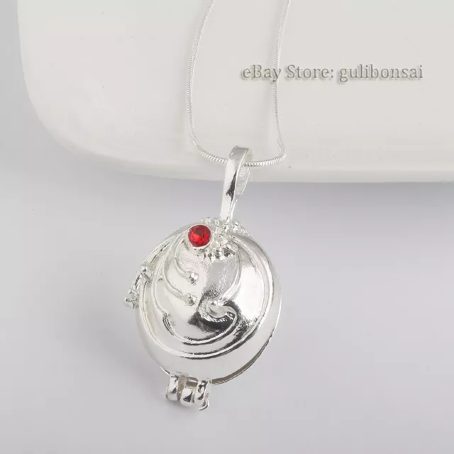 Vampire Diaries Elena Gilbert Vervain Pendant Necklace Silver Red Crystal Charms