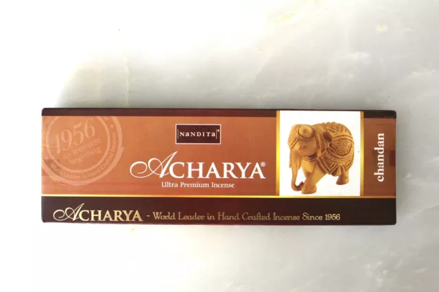 Nandita Fragrances, Acharya Chandan (Sandal) Ultra Premium Incense Sticks, 50g