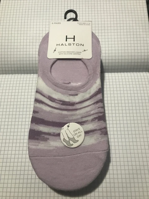 Halston Women's Cotton Blend Sneaker Liner Socks 6 Pair Mixed Colors Shoe 4-10