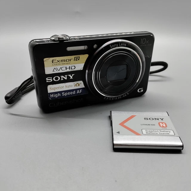 Sony Cybershot DSC-WX100 18.2MP Compact Digital Camera Black Tested