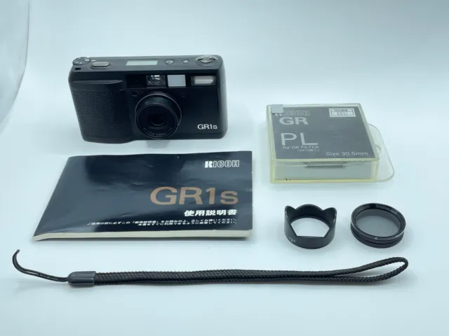 [Exc+4 w/ Hood Read] Ricoh GR1s Black Point & Shoot 35mm Film Camera From JAPAN 2