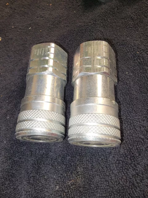 Lot of 2 Eaton Hansen 12FFS50 Hydraulic Quick Connect Hose Coupling Steel Body