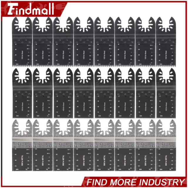 Findmall 48 Pack Metal Wood Universal Oscillating Quick Release Saw Blades Kit
