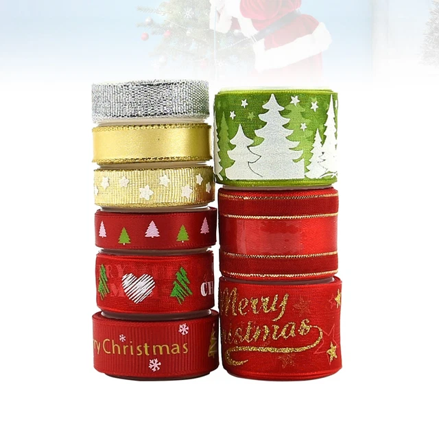 3 Sets Bänder Weihnachten Band Wired Frohe Weihnachten Band 9