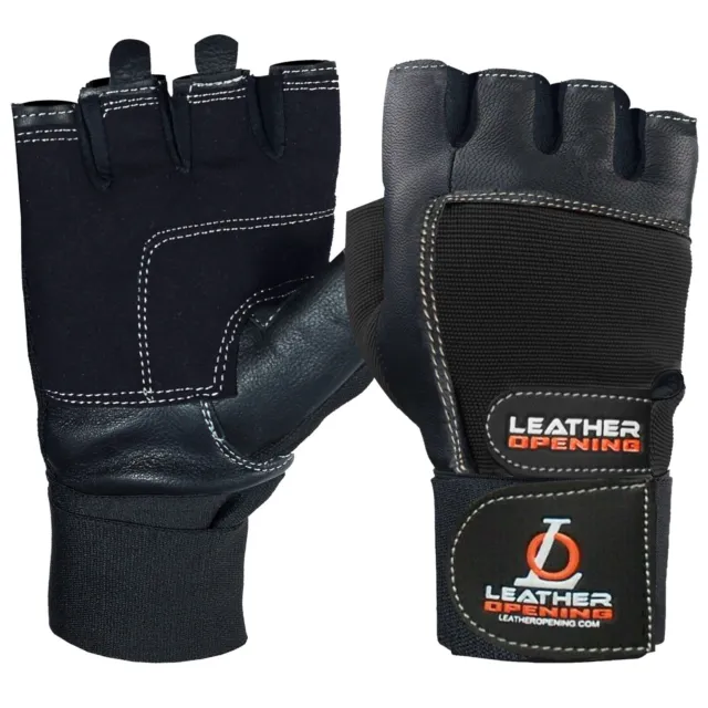 Gym Weight Lifting Gloves Leather Training Straps Body Building Workouts Padded
