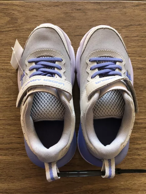 UNDER ARMOUR GIRLS Gray/Purple Pre-School UA Assert Running Shoes 12.5K ...