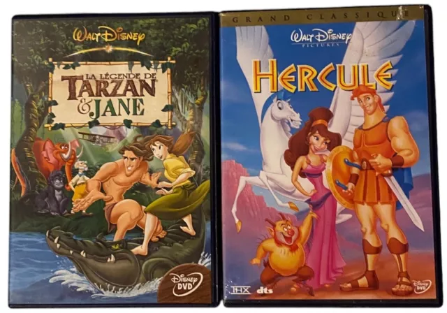 Lot 2 DVD Disney.Hercule,La Légende De Tarzan & Jane