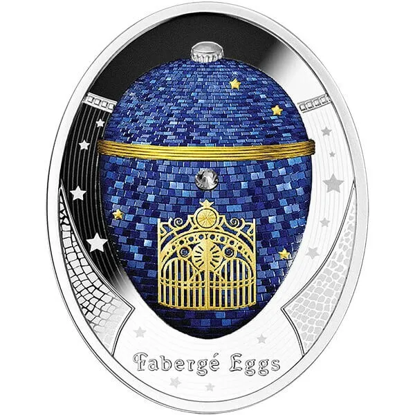 Twilight Egg Faberge Eggs 1/2 oz Proof Silver Coin 1$ Niue 2023