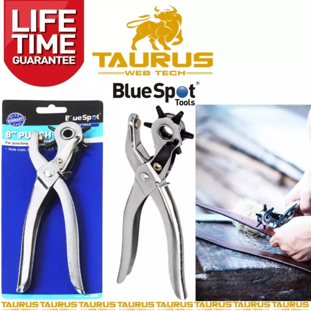 BlueSpot Revolving Leather Punch Plier 6 Size DIY Belt EYELET Hole Puncher Tools