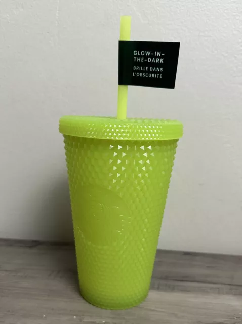 Starbucks Glow in the Dark Lemongrass Studded Tumbler Grande 16 oz Cup 2022 NEW