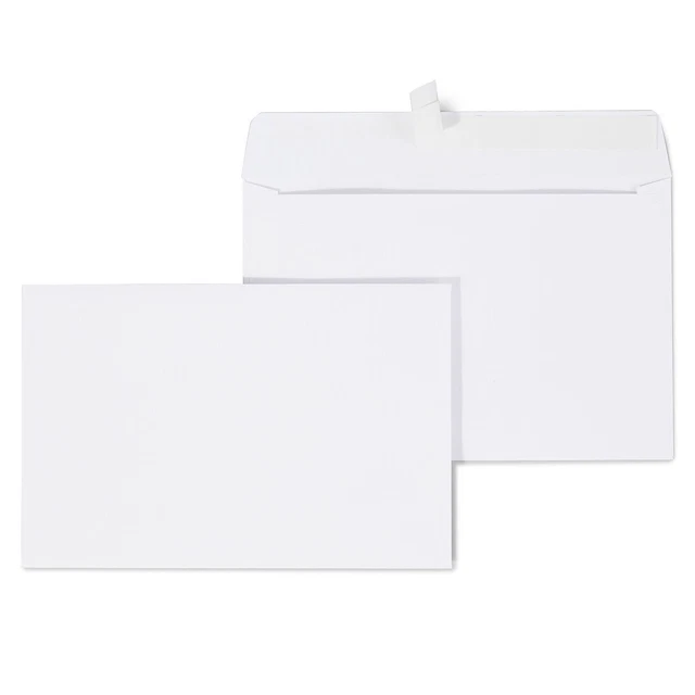 Staples Wove Side-Opening EasyClose Booklet Envelopes 6" x 9" White 250/Box