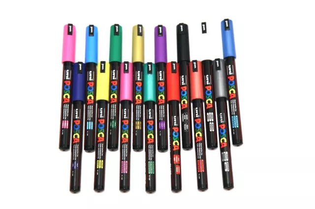 Uni POSCA Paint Marker Pens PC-1MR - All Colours - Set of 12 by Colour