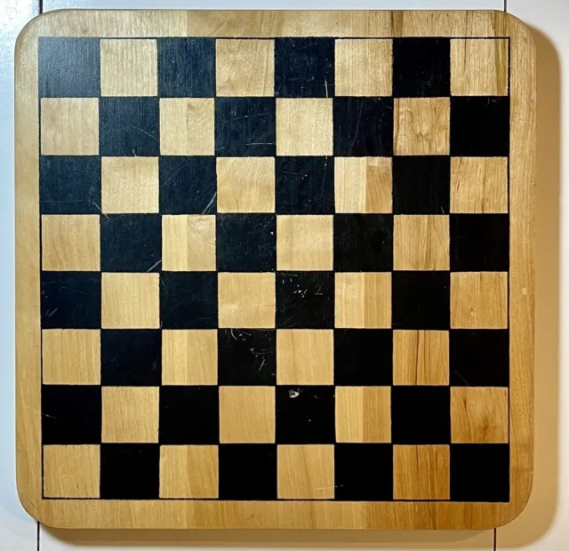 Wooden Chess Board With Chinese Checkers Board  On Back 11" by 11" - No Pieces
