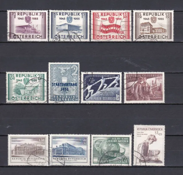 Sammlung Österreich 1955: (D) Jahrgang 1955 komplett Michel 1012-1023 gestempelt