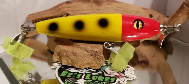 4 INCH CUSTOM Handmade wooded chopper topwater lure (Old yellow