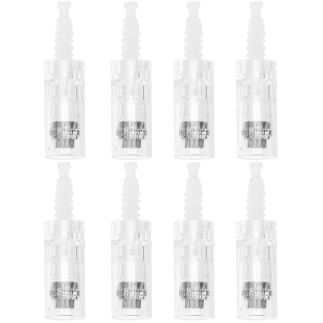 8 piezas cartuchos de agujas belleza cartuchos de tinta con microagujas cabeza de alfiler la cara