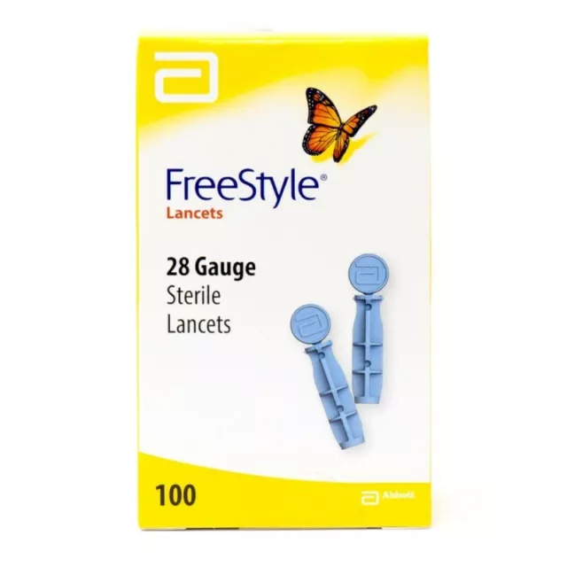 Abbott FreeStyle 28-Gauge Sterile Lancets 100pk 28G Thin Lancets