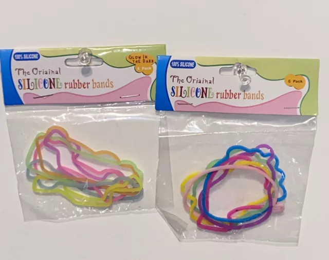 Vintage Multicolor Silly Bandz Silicone Rubber Bands Bracelets 2 Packs
