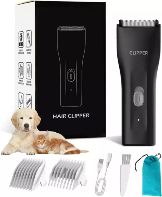 Prowerful Home Professional Dog Grooming Kit Clipper Low Noise USB Rechargeable