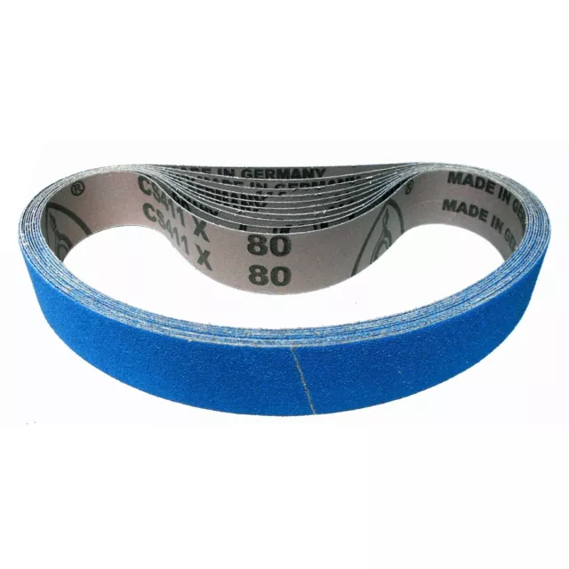 10x Klingspor Tissu Schleifband Bandes Abrasives 50x800 MM Grain 36 Grain 120