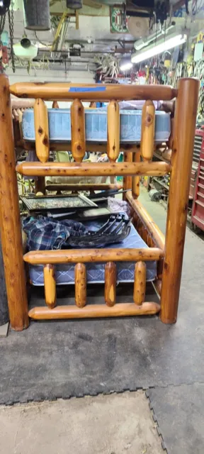 LOG Bunk Bed TWIN over TWIN  Amish Made BunkBeds 3